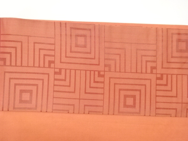  市松に子持ち色紙模様織出し名古屋帯